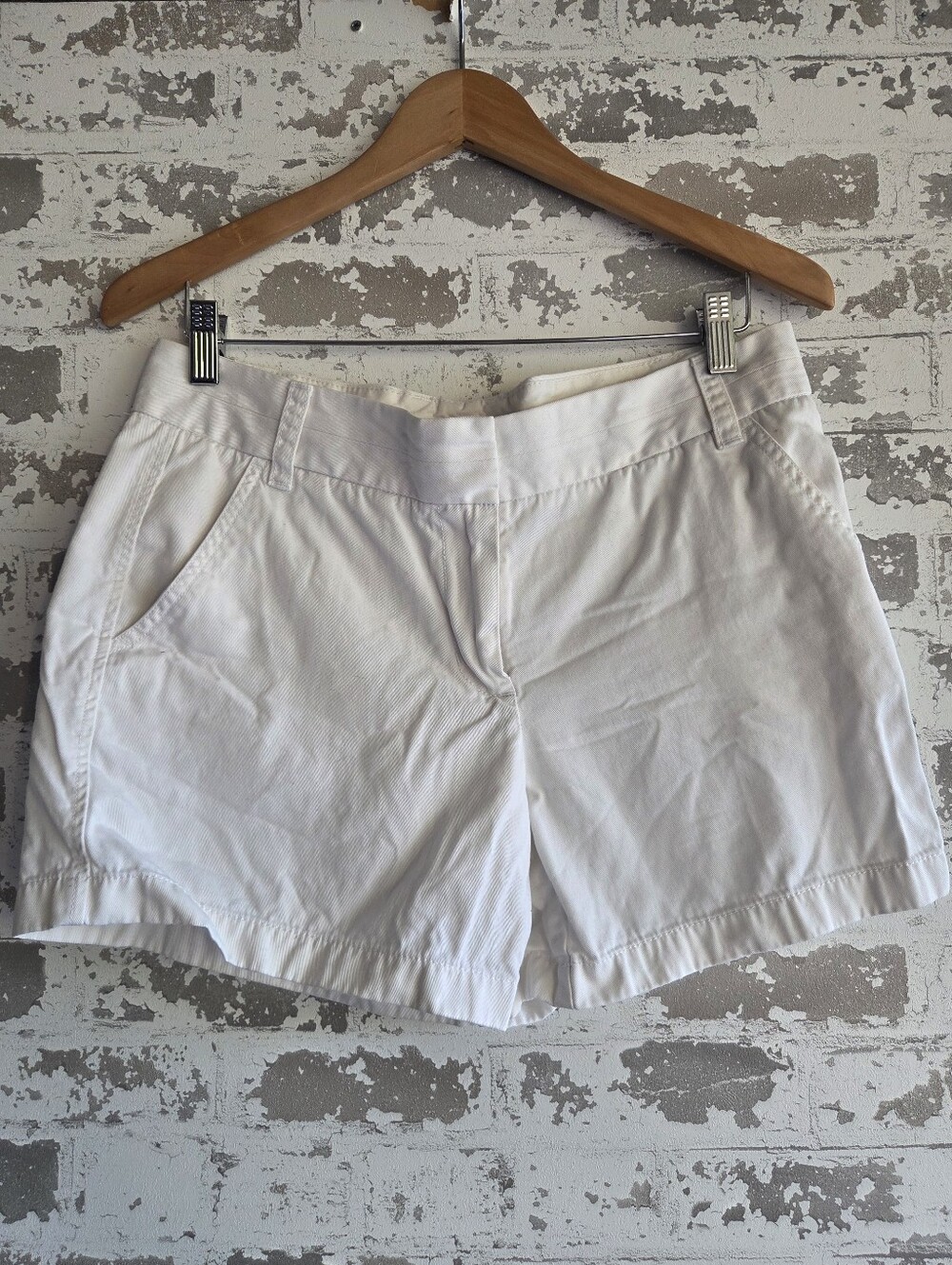 J. Crew White Chino Shorts Broken-In Cotton 10